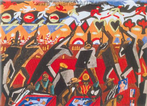 Jacob Lawrence, Shooting Gallery Fine Art Reproduction Oil Painting