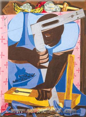 Jacob Lawrence, The Cabinet Maker Fine Art Reproduction Oil Painting