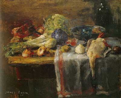 James Ensor, Still Life with a Duck Fine Art Reproduction Oil Painting