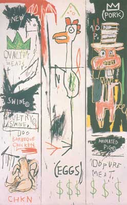 Jean-Michel Basquiat, Quality Meats for the Public (3 Panels) Fine Art Reproduction Oil Painting