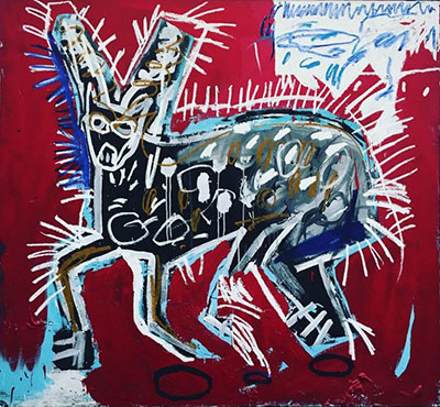 Jean-Michel Basquiat, Red Rabbit Fine Art Reproduction Oil Painting