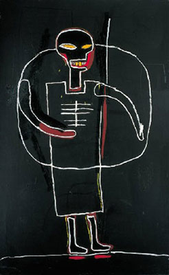 Jean-Michel Basquiat, Untitled (Black figure) Fine Art Reproduction Oil Painting