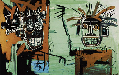 Jean-Michel Basquiat, Untitled (Two Heads on Gold) Fine Art Reproduction Oil Painting