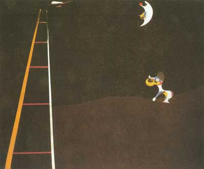 Joan Miro, Dog Barking at the Moon Fine Art Reproduction Oil Painting