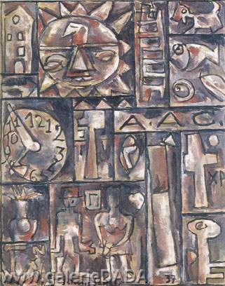 Joaquin Torres-Garcia, Composition with Deformed Objects Fine Art Reproduction Oil Painting