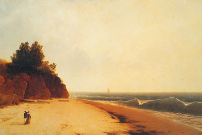 John Frederic Kensett, Coast Scene with Figures Fine Art Reproduction Oil Painting