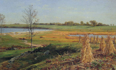 John Frederic Kensett, Connecticut Shoreline in Autumn Fine Art Reproduction Oil Painting