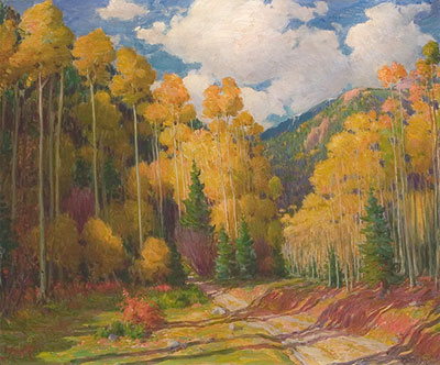 Joseph Henry Sharp, Aspen, Hondo Creek Fine Art Reproduction Oil Painting