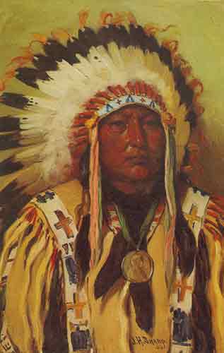 Joseph Henry Sharp, Chief Spotted Elk Sioux Fine Art Reproduction Oil Painting