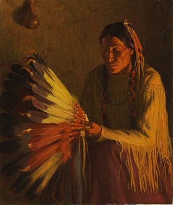Joseph Henry Sharp, The War Bonnet Fine Art Reproduction Oil Painting