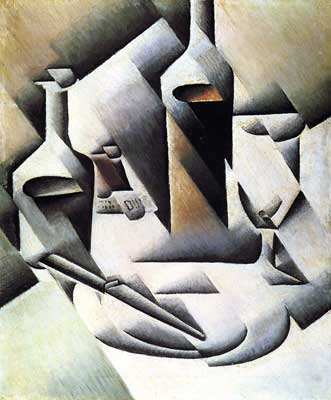 Juan Gris, Bottles and Knife Fine Art Reproduction Oil Painting