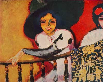 Kees van Dongen, Woman at the Balustrade Fine Art Reproduction Oil Painting