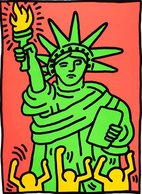 Keith Haring, Statue of Liberty Fine Art Reproduction Oil Painting