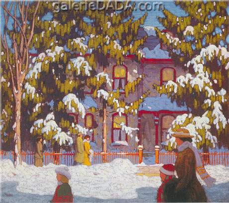 Lawren Harris, Winter Afternoon City Street Toronto Fine Art Reproduction Oil Painting