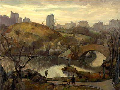 Leon Kroll, Scene in Central Park Fine Art Reproduction Oil Painting