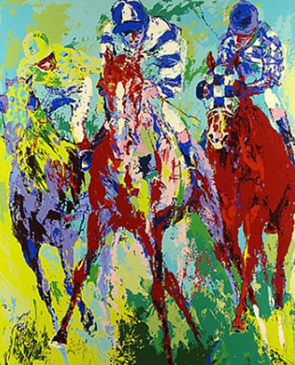 Leroy Neiman, Finish Line Fine Art Reproduction Oil Painting
