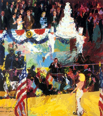 Leroy Neiman, Presidents Birthday Party Fine Art Reproduction Oil Painting