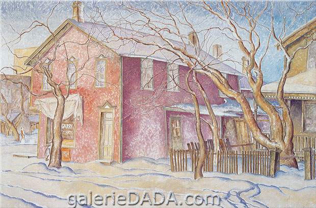 Lionel FitzGerald, From an Upstairs Window Winter Fine Art Reproduction Oil Painting