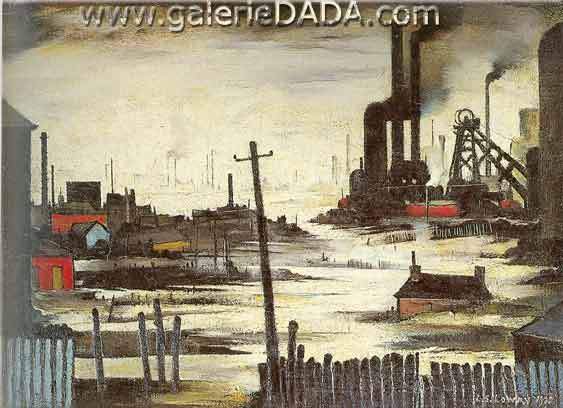 L.S. Lowry, A Manufacturing Town Fine Art Reproduction Oil Painting