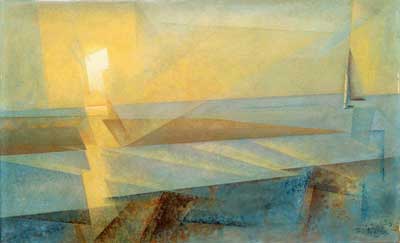 Lyonel Feininger, Sunset Fine Art Reproduction Oil Painting