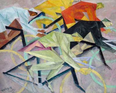 Lyonel Feininger, The Bicycle Race Fine Art Reproduction Oil Painting