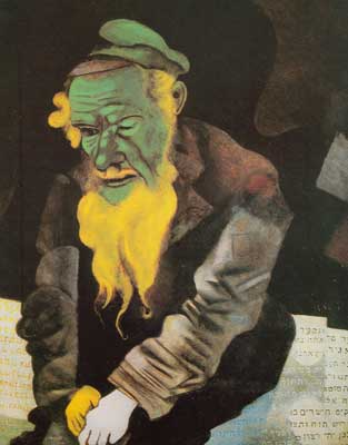 Marc Chagall, Jew in Green Fine Art Reproduction Oil Painting