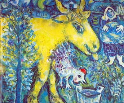 Marc Chagall, The Farmyard Fine Art Reproduction Oil Painting