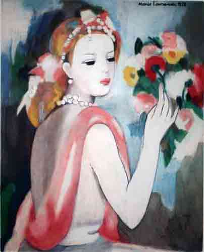 Marie Laurencin, L Inconnue au Bouquet Fine Art Reproduction Oil Painting