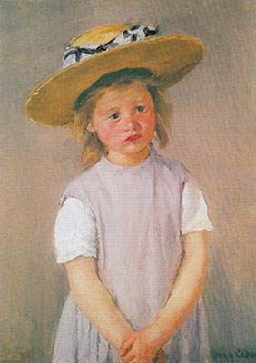 Mary Cassett, Child in a Straw Hat Fine Art Reproduction Oil Painting