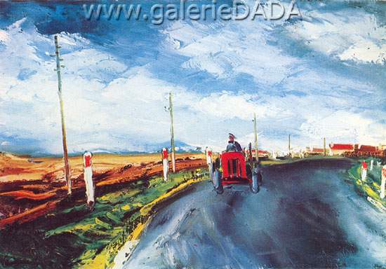 Maurice de Vlaminck, The Red Tractor Fine Art Reproduction Oil Painting