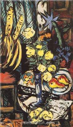 Max Beckmann, Still Life with Yellow Roses Fine Art Reproduction Oil Painting