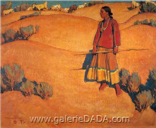 Maynard Dixon, Desert Shepherdess Fine Art Reproduction Oil Painting