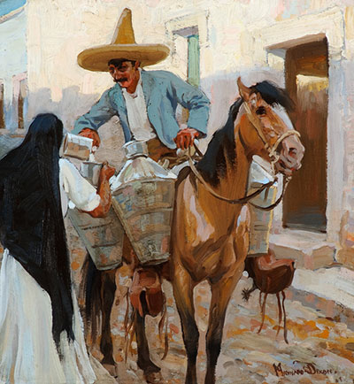 Maynard Dixon, El Lechero (The Milkman), Guadalajara,  Mexico Fine Art Reproduction Oil Painting