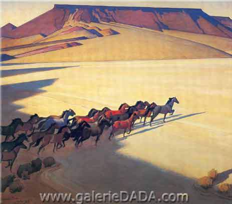 Maynard Dixon, Wild Horses of Nevada Fine Art Reproduction Oil Painting