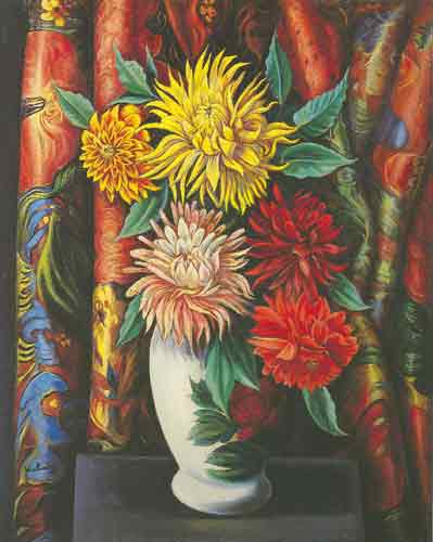 Moise Kisling, Dahlias Fine Art Reproduction Oil Painting