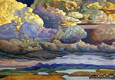 Nicholas Roerich, Battle in the Heavens Fine Art Reproduction Oil Painting