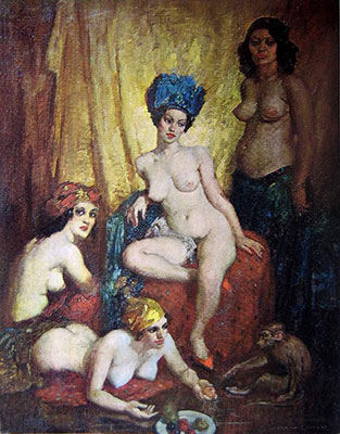 Norman Lindsay, The Harem Fine Art Reproduction Oil Painting