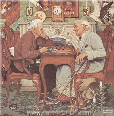 Norman Rockwell, The Game Fine Art Reproduction Oil Painting