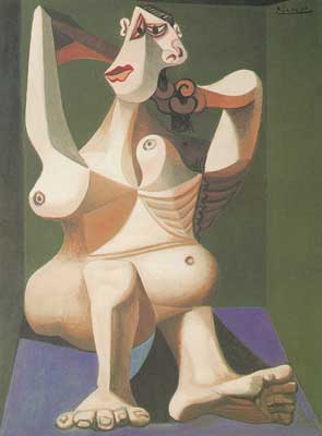 Pablo Picasso, Large Nude Doing Her Hair Fine Art Reproduction Oil Painting