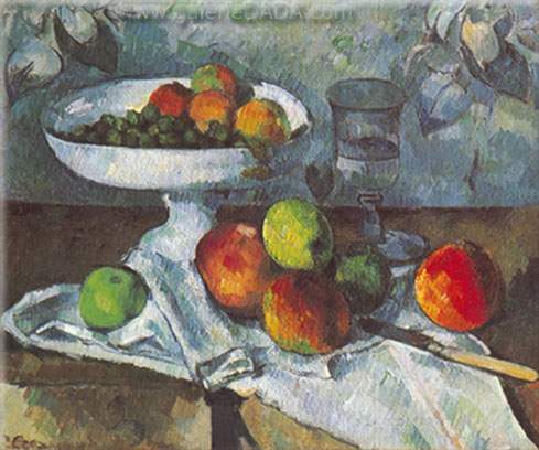 Paul Cezanne, Still-Life with Compotier Fine Art Reproduction Oil Painting
