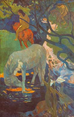 Paul Gauguin, The White Horse Fine Art Reproduction Oil Painting