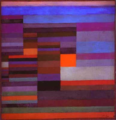 Paul Klee, Fire in the Evening Fine Art Reproduction Oil Painting