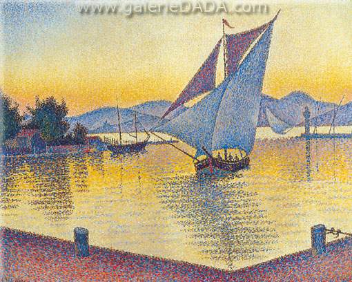 Paul Signac, The Port at Sunset Saint Tropez Opus 236 Fine Art Reproduction Oil Painting