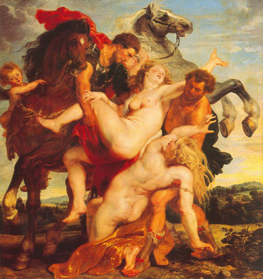 Peter Paul Rubens, The Rape of the Daughters of Leucippus Fine Art Reproduction Oil Painting