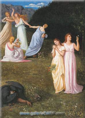 Pierre Puvis de Chavannes, Death of the Maidens Fine Art Reproduction Oil Painting