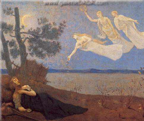 Pierre Puvis de Chavannes, The Dream Fine Art Reproduction Oil Painting