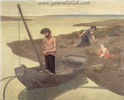 Pierre Puvis de Chavannes, The Poor Fisherman Fine Art Reproduction Oil Painting