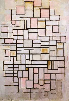 Piet Mondrian, Composition 6 Fine Art Reproduction Oil Painting