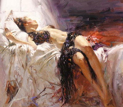 Pino Daeni, Morning Dreams Fine Art Reproduction Oil Painting