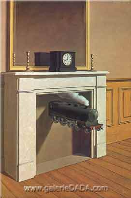 Rene Magritte, Time Transfixed Fine Art Reproduction Oil Painting